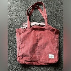 Array carry everything tote corduroy pink
